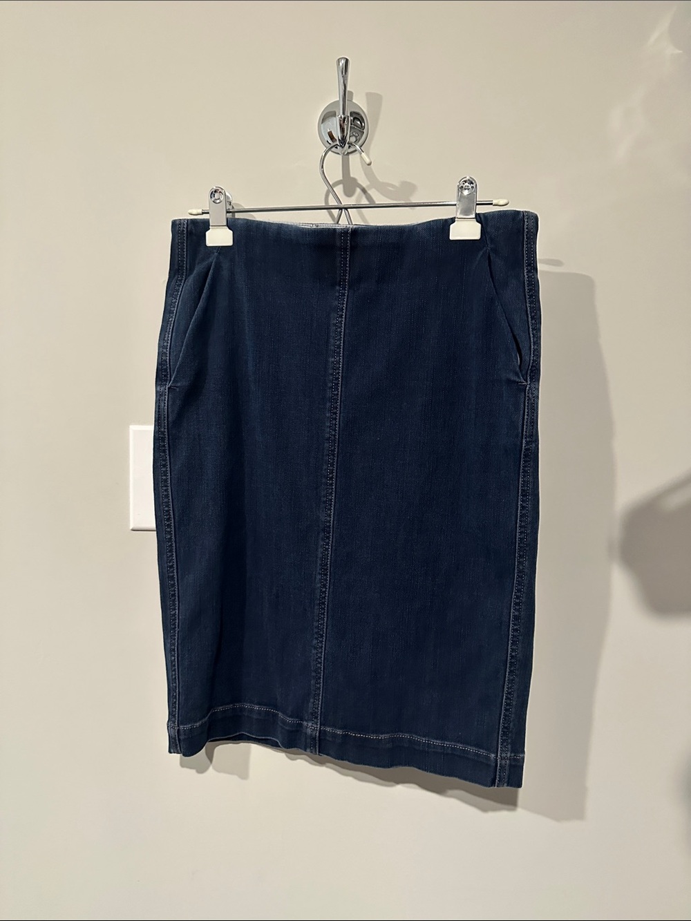 LOFT Dark Navy Denim Pencil Skirt